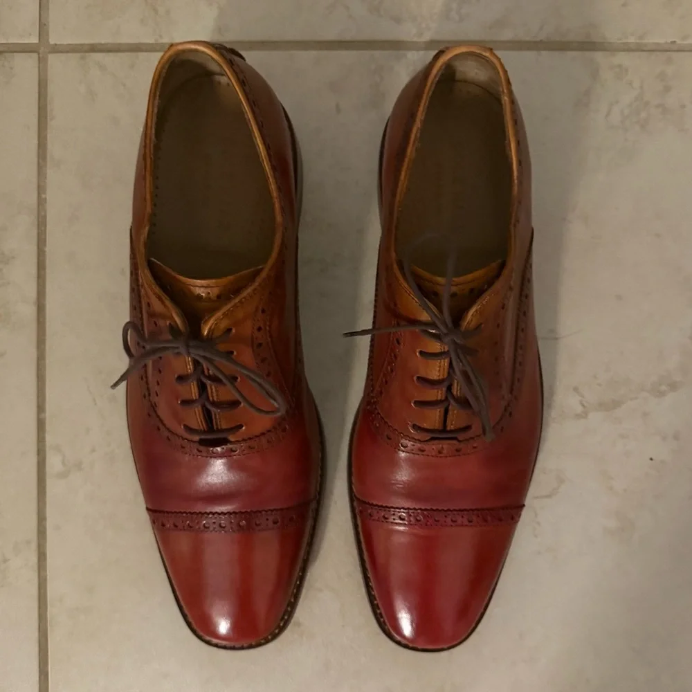 Cole Haan Grand.OS Mens Brown Leather Lace Up Shoes Size 11.5 Dark Academia Lux